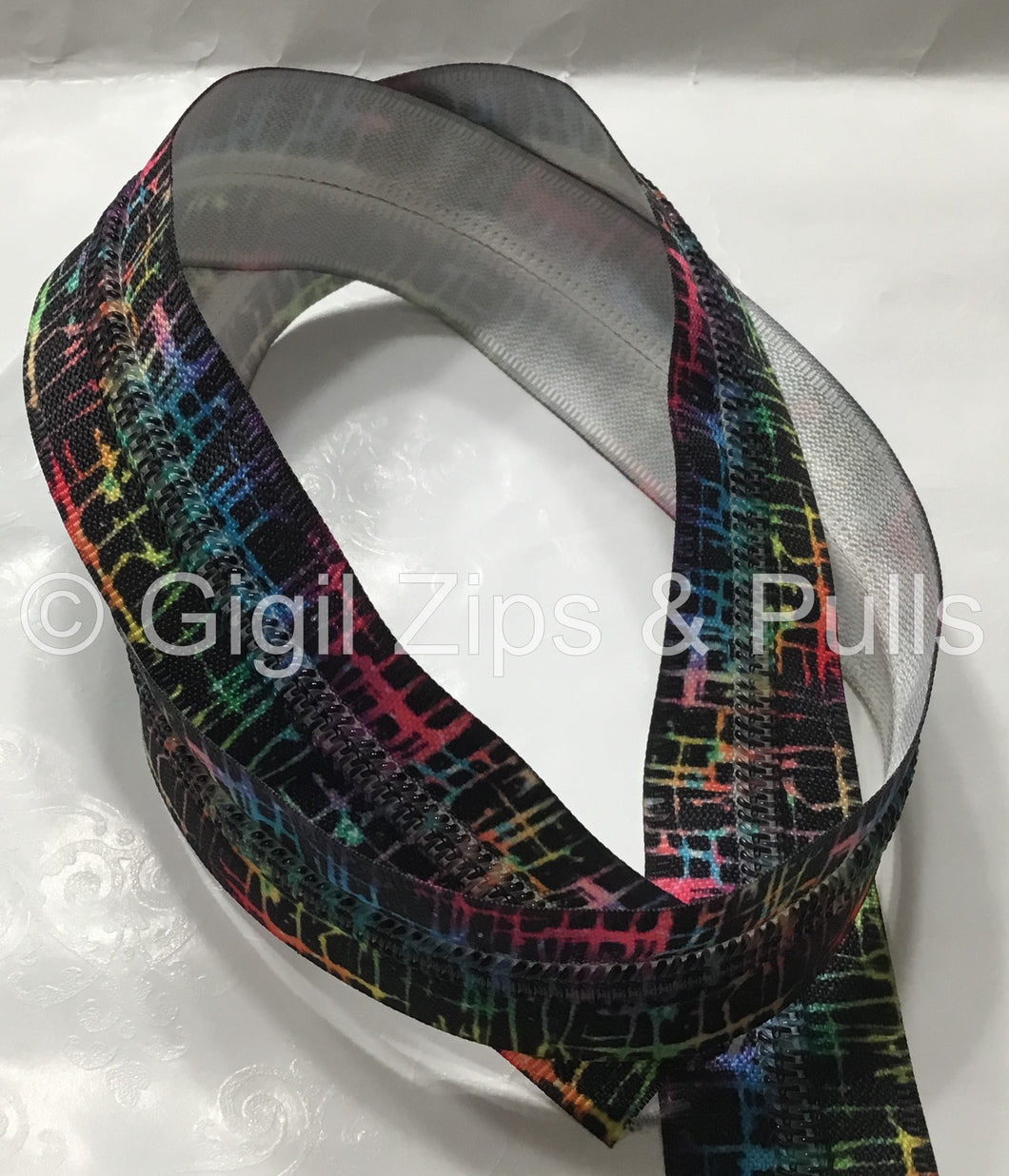 Zipper Tape - Rainbow Paint