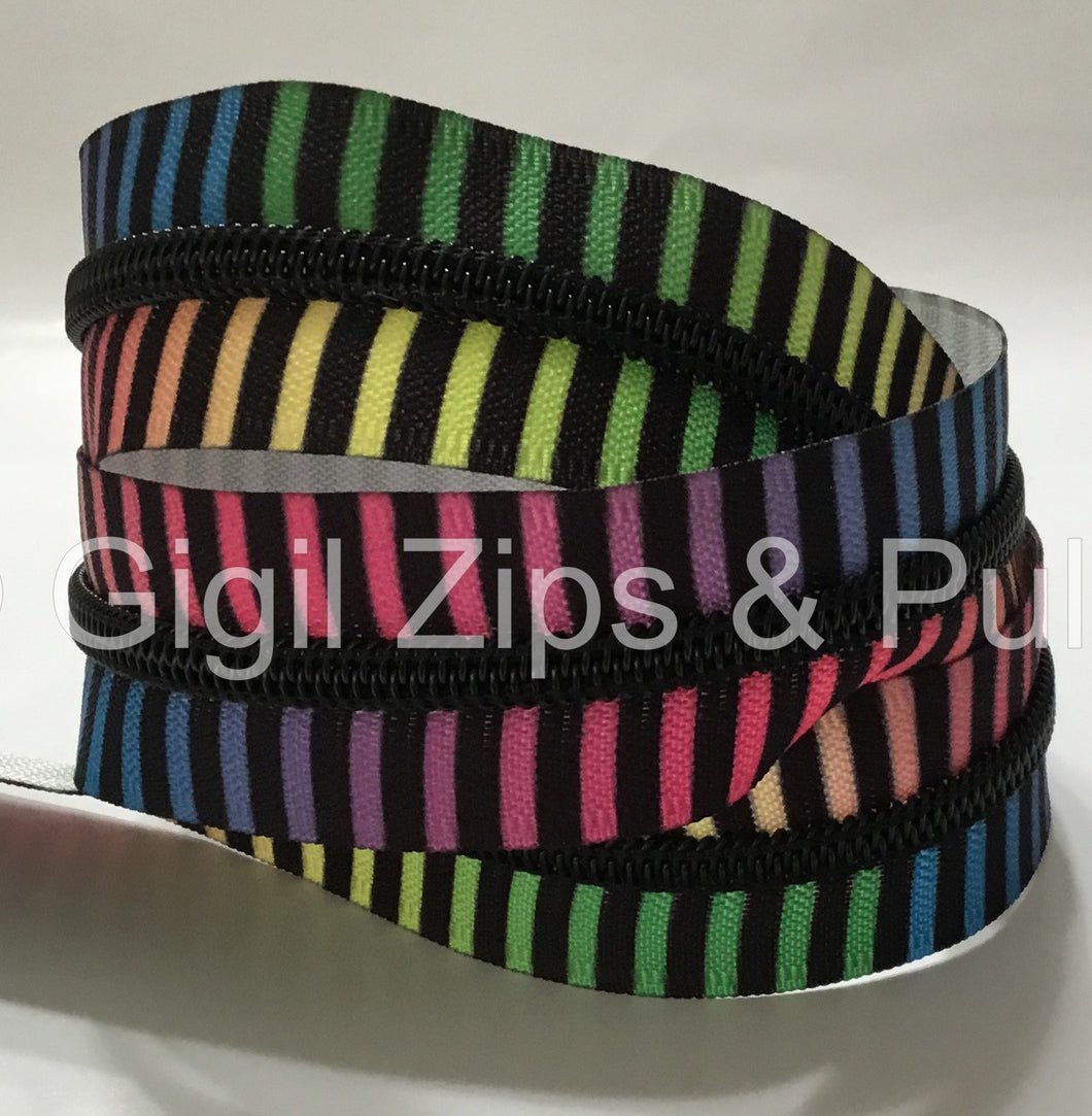 Zipper Tape - Rainbow Stripes - Regular & Pastel