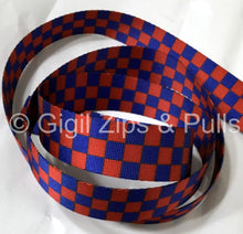 Load image into Gallery viewer, Webbing - Blue &amp; Red Checkers
