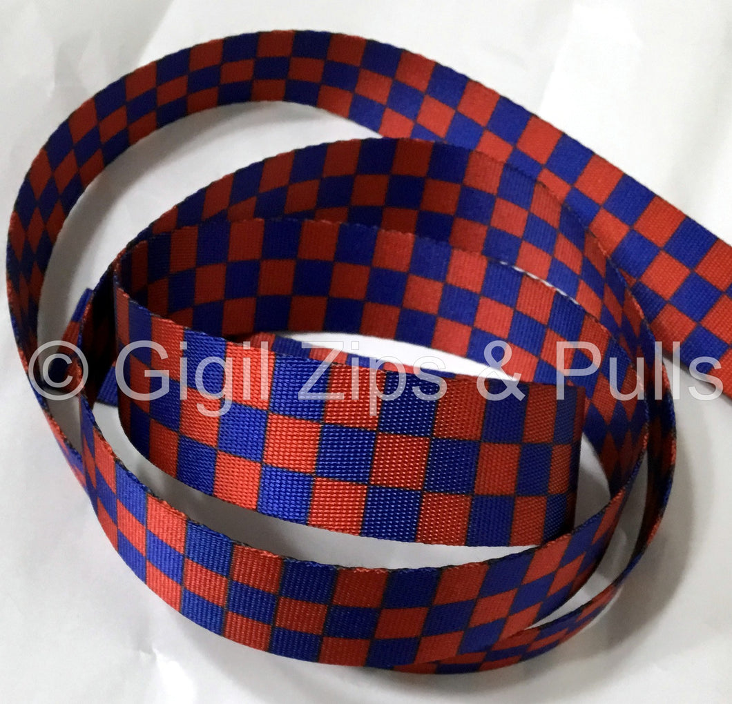 Webbing - Blue & Red Checkers