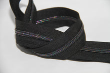 Load image into Gallery viewer, Zipper Tape - Black Tape - 3 Teeth Color Options
