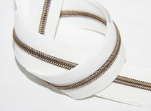 Load image into Gallery viewer, Zipper Tape - White - 5 Teeth Color Options
