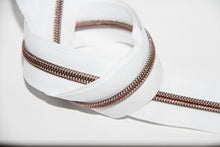 Load image into Gallery viewer, Zipper Tape - White - 5 Teeth Color Options
