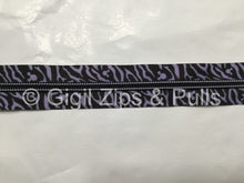 Load image into Gallery viewer, Zipper Tape - Mouse Zebra Print (black/violet)
