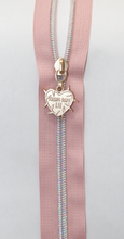 Load image into Gallery viewer, Zipper Tape - Rose with Light Iridescent Teeth
