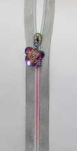 Load image into Gallery viewer, Zipper Tape - Silver Metallic with Pastel Rainbow Teeth #5
