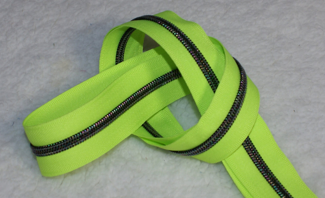 Zipper Tape - Lime Tape with 2 Teeth Options