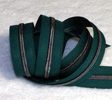 Load image into Gallery viewer, Zipper Tape - Hunter green 2 teeth options
