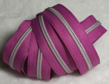 Load image into Gallery viewer, Zipper Tape - Magenta with 2 Teeth Options
