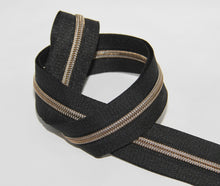 Load image into Gallery viewer, Zipper Tape - Black Tape - 3 Teeth Color Options

