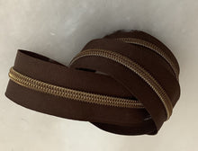 Load image into Gallery viewer, Zipper Tape - Dark Brown 2 Teeth Options
