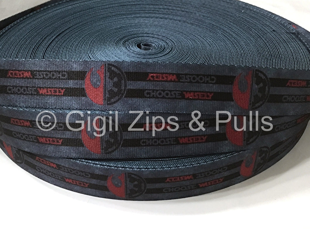 Webbing - Choose Wisely - Black/Red/Grey