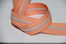 Load image into Gallery viewer, Zipper Tape - Coral with Light Iridescent Teeth
