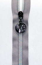 Load image into Gallery viewer, Zipper Tape - Grey with Light Iridescent Teeth

