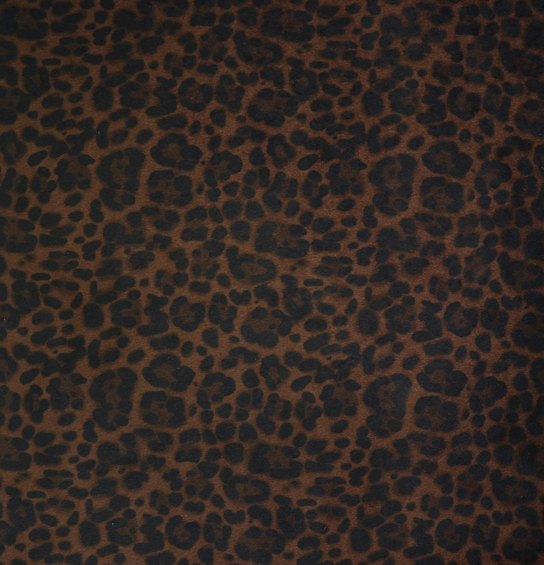 Faux Fur - Leopard Black Walnut - by 1/2 yard
