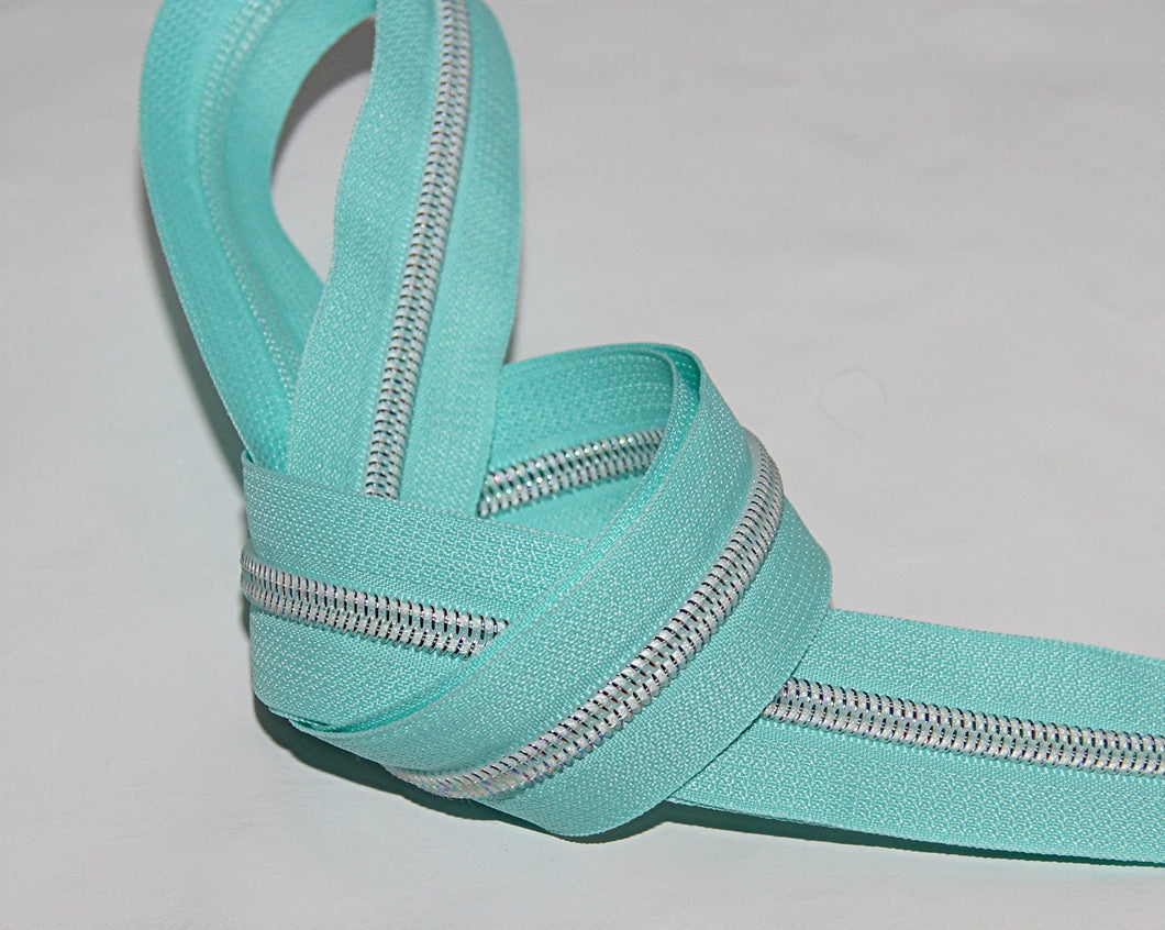 Zipper Tape - Mint with 2 Teeth Options