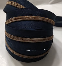Load image into Gallery viewer, Zipper Tape - Navy with 2 teeth options
