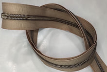 Load image into Gallery viewer, Zipper Tape - Tan with Brass Teeth
