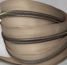 Load image into Gallery viewer, Zipper Tape - Tan with Brass Teeth
