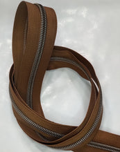 Load image into Gallery viewer, Zipper Tape - Caramel with Brass Teeth
