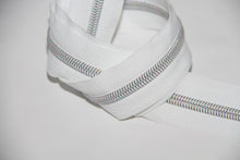 Load image into Gallery viewer, Zipper Tape - White - 5 Teeth Color Options

